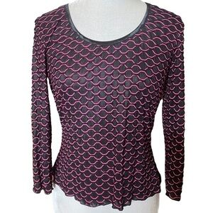 Baranda Y2K Black and Pink Semi-Sheer Top. Size Medium